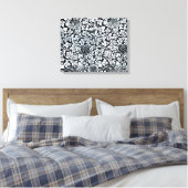 William Morris Floral Pattern Bird Anenome Canvas Afdruk (Insitu (Slaapkamer))