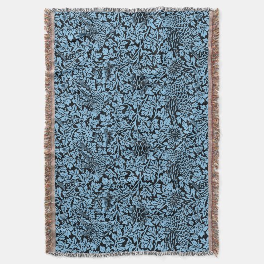 William Morris Floral Pattern Bird Anenome Deken (Voorkant Verticaal)