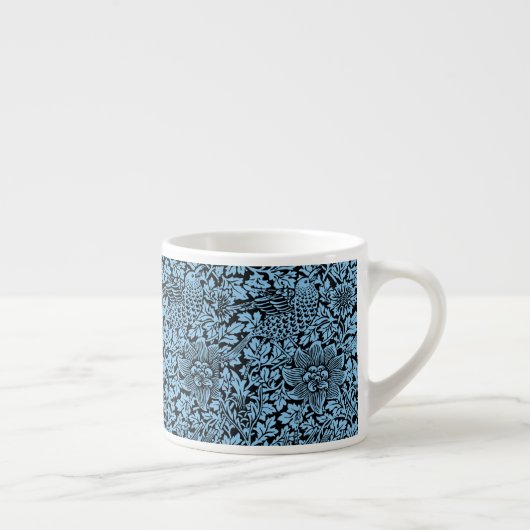 William Morris Floral Pattern Bird Anenome Espresso Kop (Rechts)