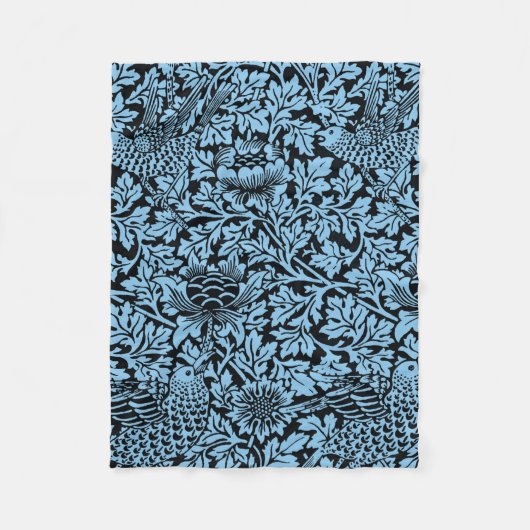 William Morris Floral Pattern Bird Anenome Fleece Deken (Voorkant)