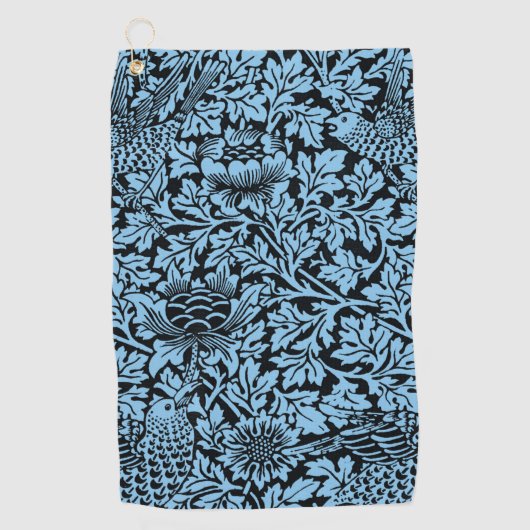 William Morris Floral Pattern Bird Anenome Golfhanddoek (Voorkant)