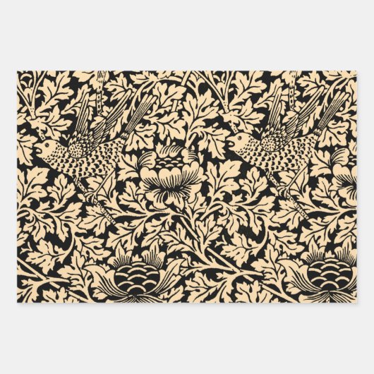William Morris Floral Pattern Bird Anenome Inpakpapier Vel (Voorkant 2)