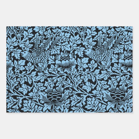 William Morris Floral Pattern Bird Anenome Inpakpapier Vel (Voorkant)