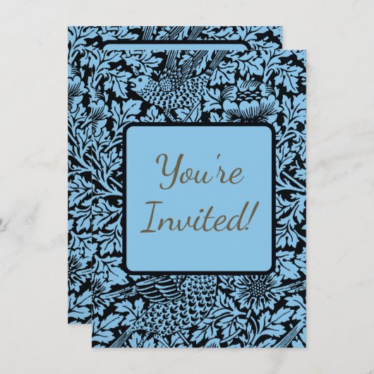 William Morris Floral Pattern Bird Anenome Kaart (Voorkant / Achterkant)