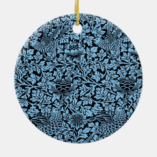 William Morris Floral Pattern Bird Anenome Keramisch Ornament (Achterkant)