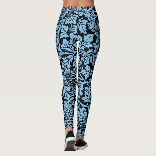 William Morris Floral Pattern Bird Anenome Leggings (Achterkant)