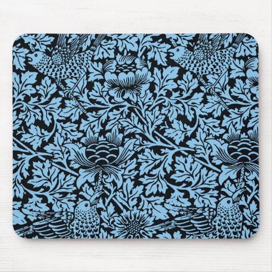 William Morris Floral Pattern Bird Anenome Muismat (Voorkant)