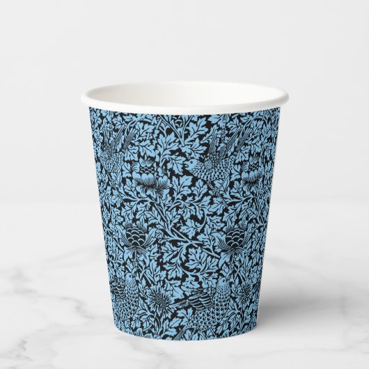 William Morris Floral Pattern Bird Anenome Papieren Bekers (Achterkant)