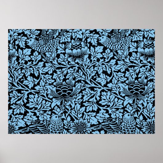 William Morris Floral Pattern Bird Anenome Poster (Voorkant)