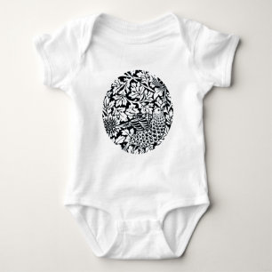 William Morris Floral Pattern Bird Anenome Romper
