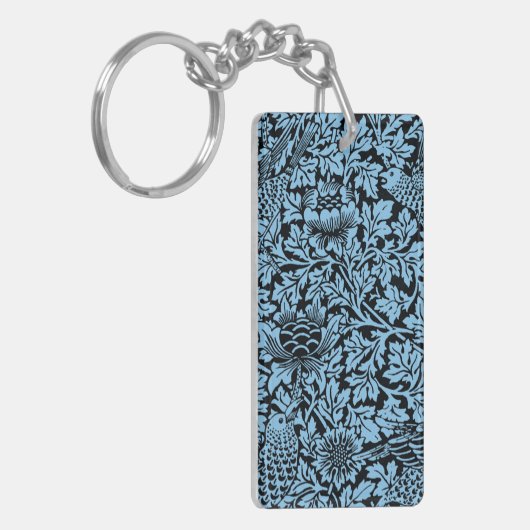 William Morris Floral Pattern Bird Anenome Sleutelhanger (Voorkant Links)