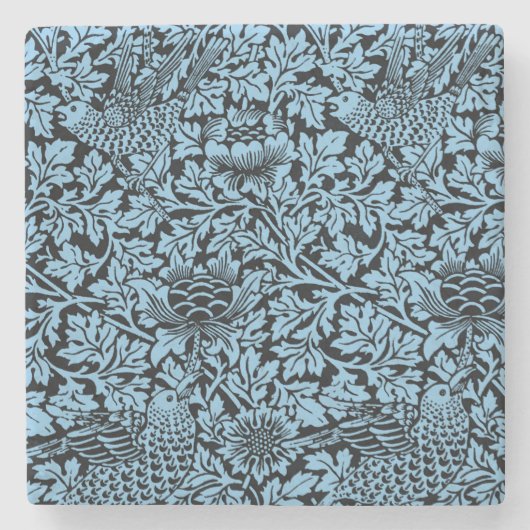 William Morris Floral Pattern Bird Anenome Stenen Onderzetter (Voorkant)
