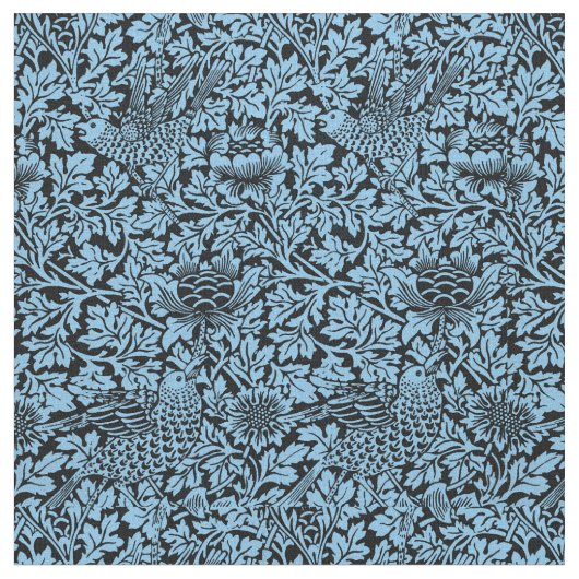 William Morris Floral Pattern Bird Anenome Stof (Close Up)