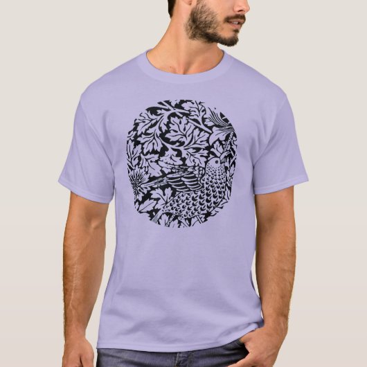 William Morris Floral Pattern Bird Anenome T-shirt (Voorkant)