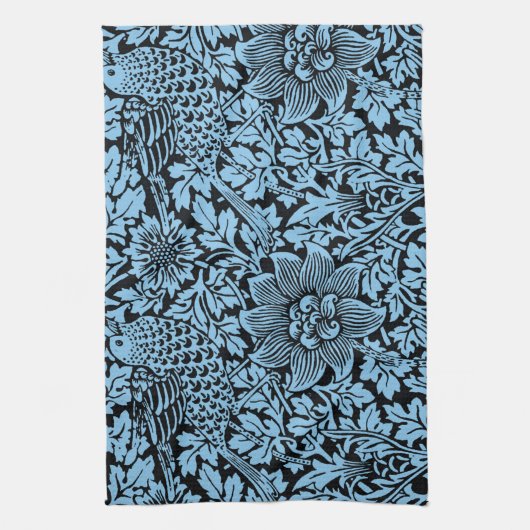 William Morris Floral Pattern Bird Anenome Theedoek (Verticaal)