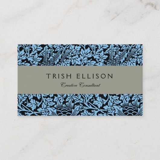 William Morris Floral Pattern Bird Anenome Visitekaartje (Voorkant)