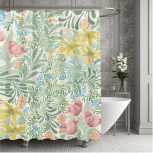 William Morris Floral Pattern Douchegordijn