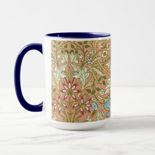 William Morris Floral Pattern Flowers Pink Blue Mok (Links)