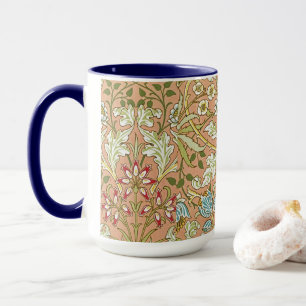 William Morris Floral Pattern Flowers Pink Blue Mok