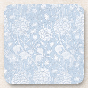 William Morris Floral Pattern in Blue Bier Onderzetter