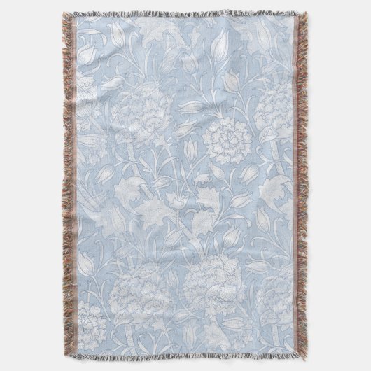 William Morris Floral Pattern in Blue Deken (Voorkant Verticaal)