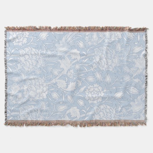 William Morris Floral Pattern in Blue Deken (Voorkant)