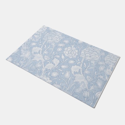 William Morris Floral Pattern in Blue Doormat Deurmat (Schuin)