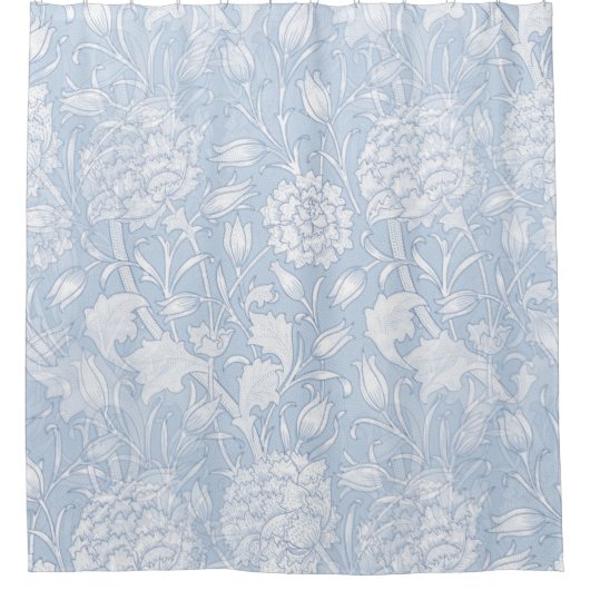William Morris Floral Pattern in Blue Douchegordijn (Voorkant)