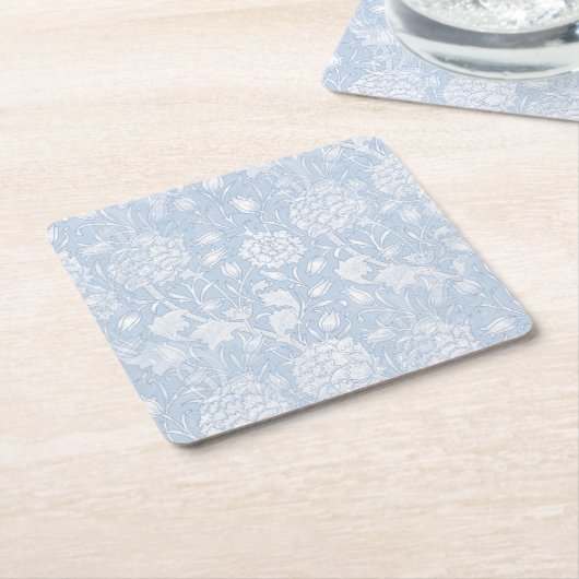 William Morris Floral Pattern in Blue Kartonnen Onderzetters (Schuin)