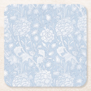 William Morris Floral Pattern in Blue Kartonnen Onderzetters