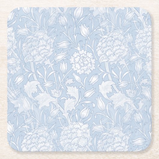 William Morris Floral Pattern in Blue Kartonnen Onderzetters (Voorkant)