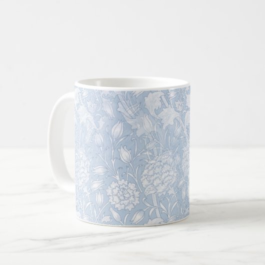 William Morris Floral Pattern in Blue Koffiemok (Voorkant links)