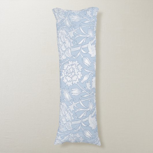 William Morris Floral Pattern in Blue Lichaamskussen (Voorkant Verticaal)