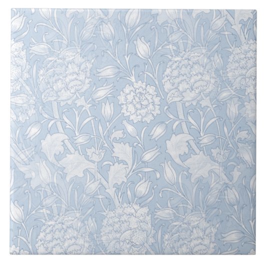 William Morris Floral Pattern in Blue Tegeltje (Voorkant)