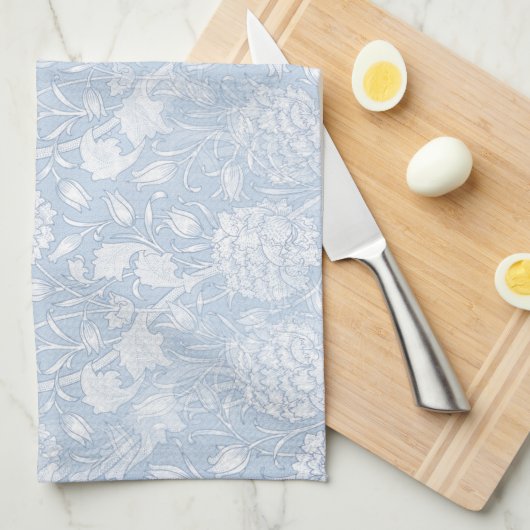 William Morris Floral Pattern in Blue Theedoek (Quarter Fold)