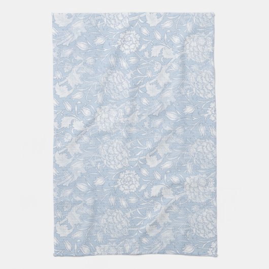 William Morris Floral Pattern in Blue Theedoek (Verticaal)