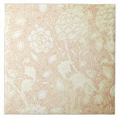 William Morris Floral Pattern in Pink Ceramic Tile Tegeltje (Voorkant)