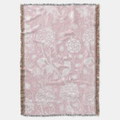 William Morris Floral Pattern in Pink Deken (Voorkant Verticaal)