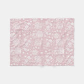 William Morris Floral Pattern in Pink Fleece Deken (Voorkant (Horizontaal))