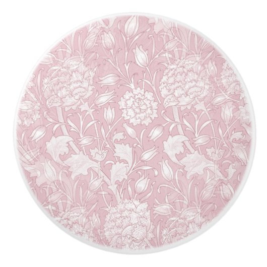 William Morris Floral Pattern in Pink Keramische Knop (Voorkant)