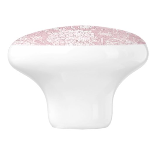 William Morris Floral Pattern in Pink Keramische Knop (Zijkant)
