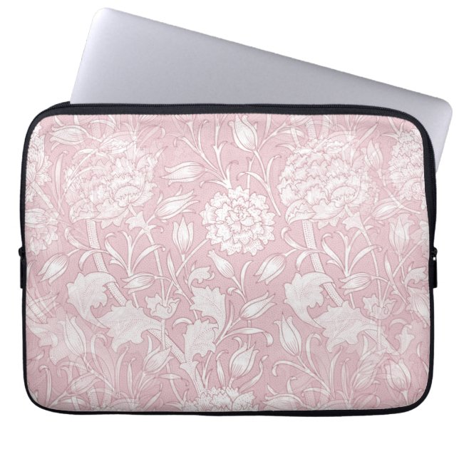 William Morris Floral Pattern in Pink Laptop Sleeve (Voorkant)