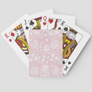 William Morris Floral Pattern in Pink Pokerkaarten