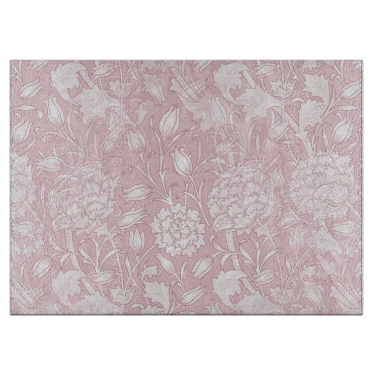 William Morris Floral Pattern in Pink Snijplank (Voorkant)
