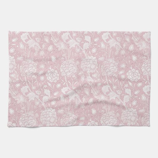 William Morris Floral Pattern in Pink Theedoek (Horizontaal)