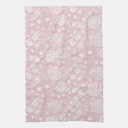 William Morris Floral Pattern in Pink Theedoek (Verticaal)
