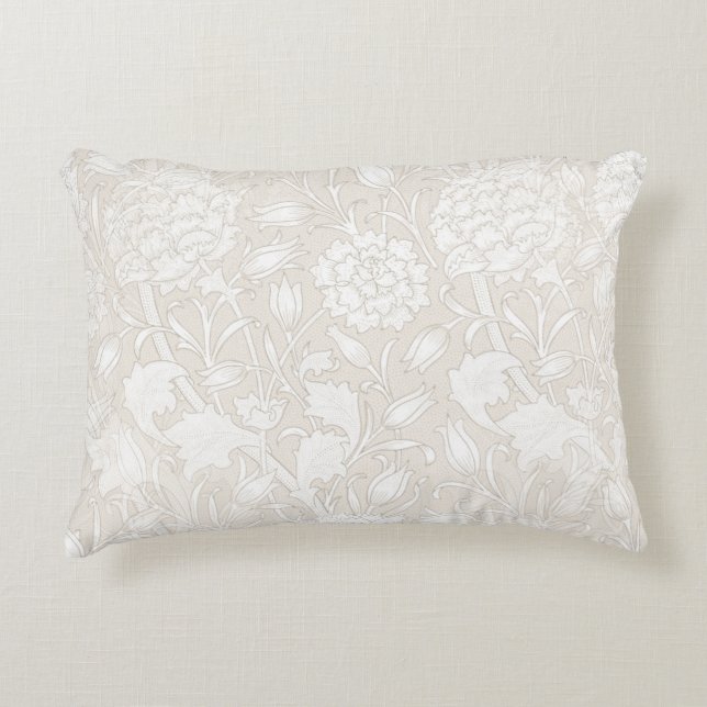 William Morris Floral Pattern in Sepia Accent Kussen (Voorkant)