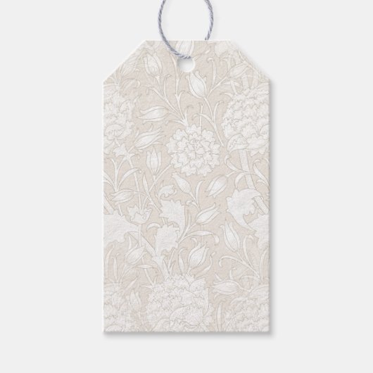 William Morris Floral Pattern in Sepia Cadeaulabel (Voorkant)