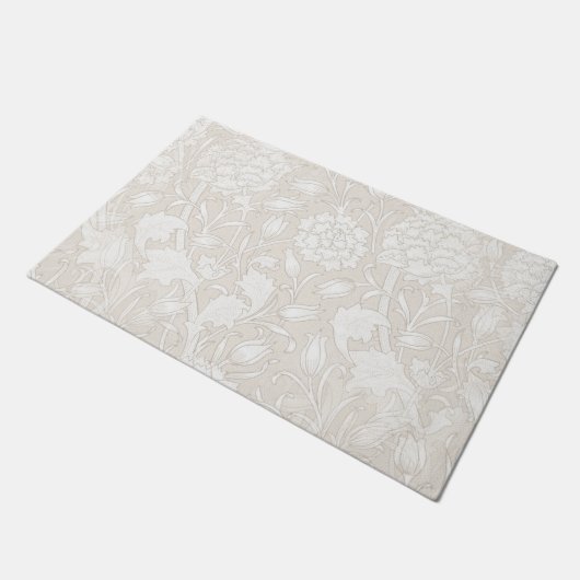 William Morris Floral Pattern in Sepia Deurmat (Schuin)