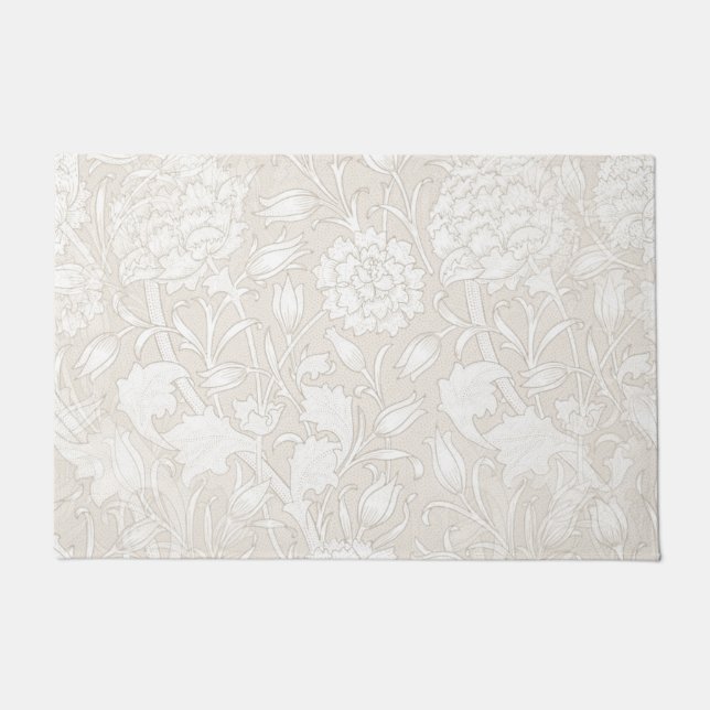 William Morris Floral Pattern in Sepia Deurmat (Voorkant)
